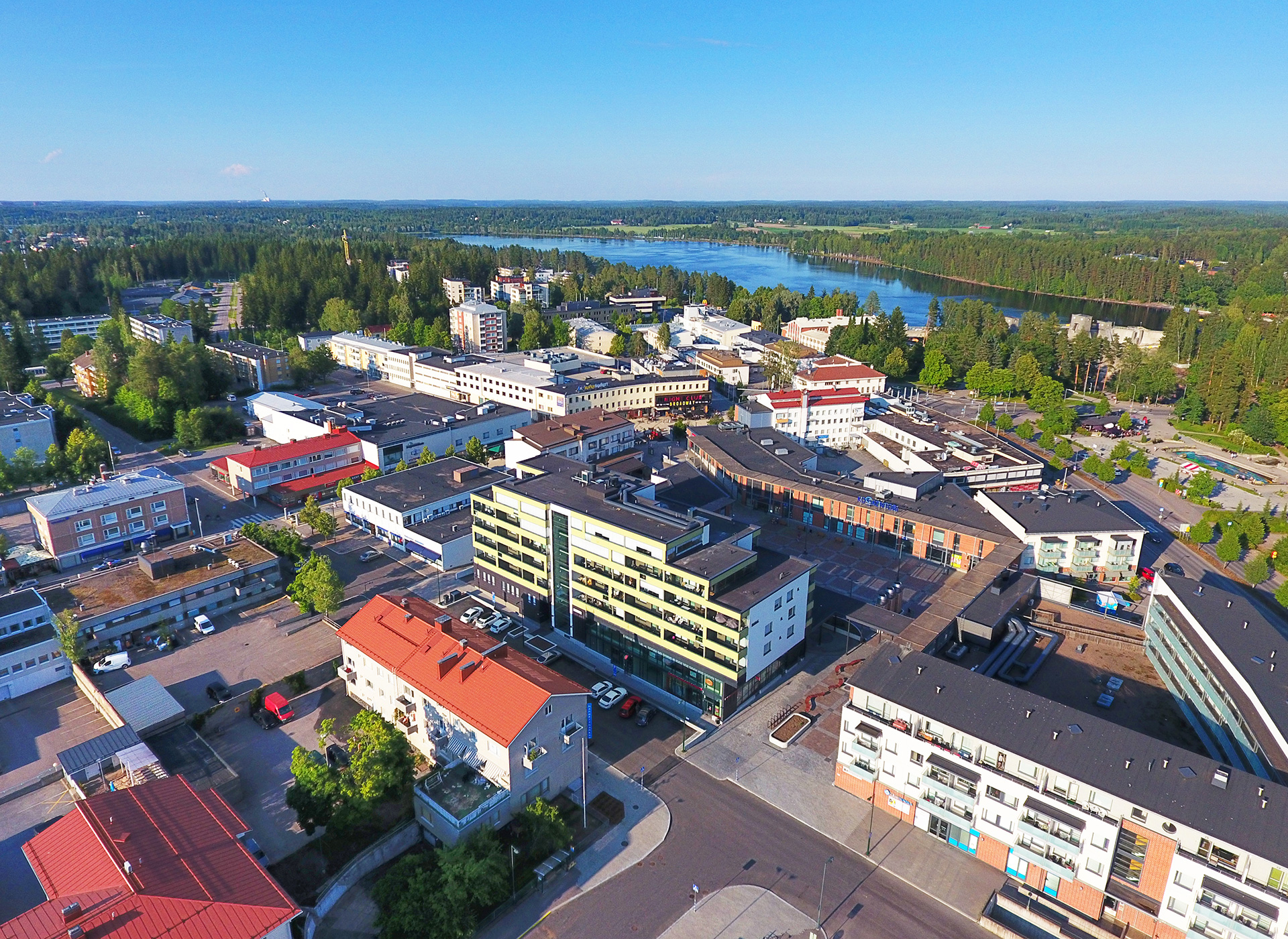 Koskitorin sijainti Imatran keskustassa