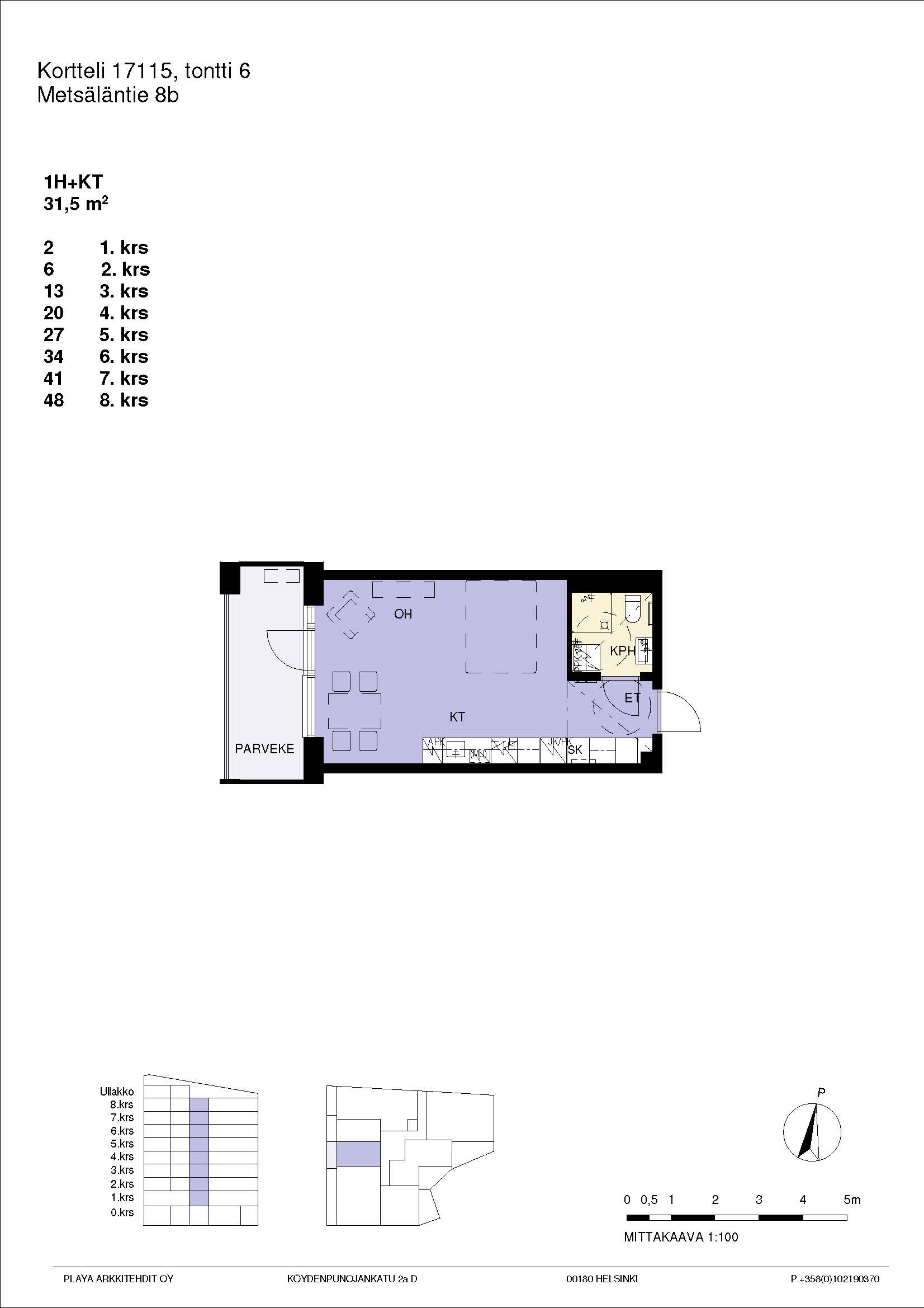 Asunnon A2 pohjakuva