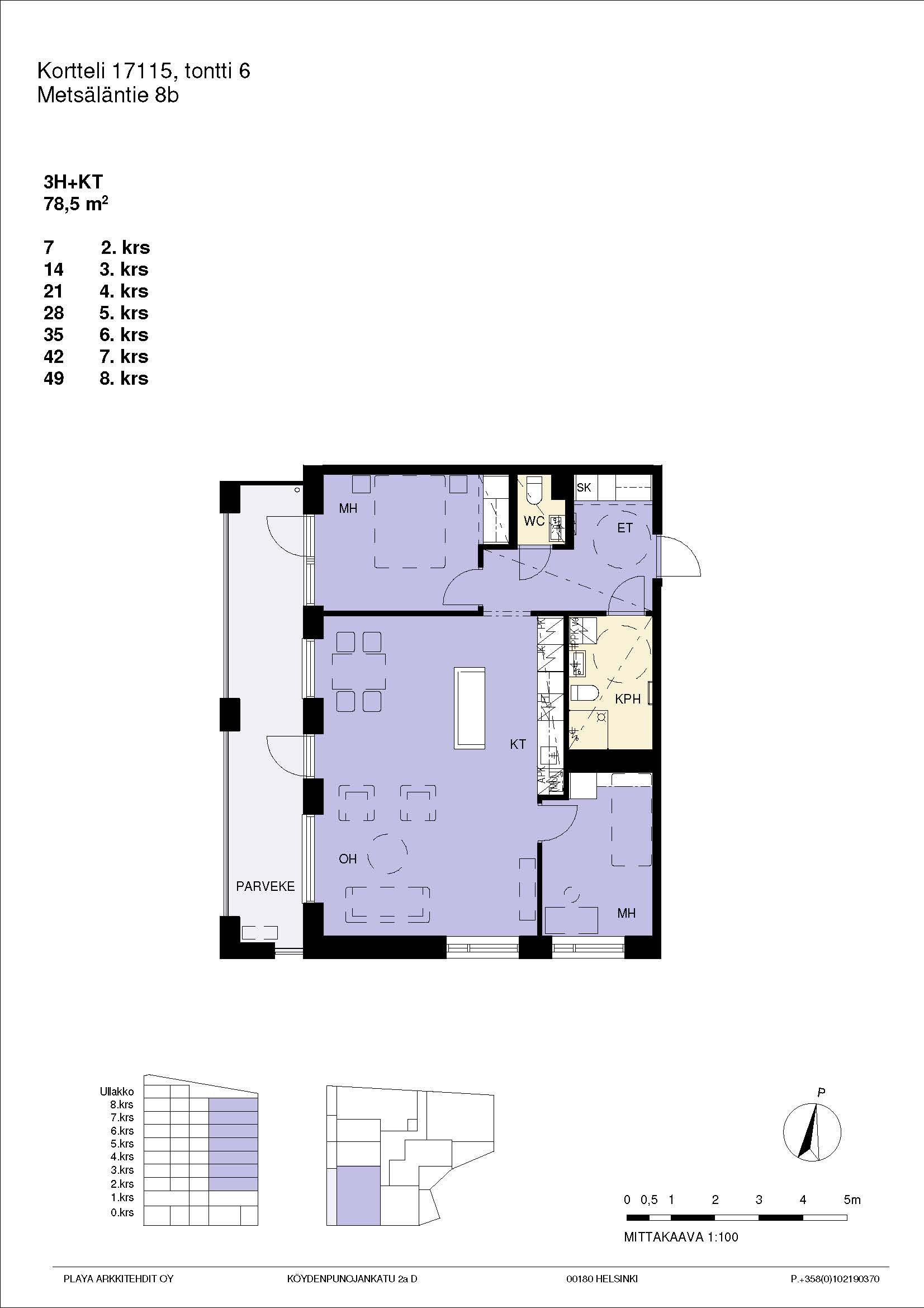 Asunnon A7 pohjakuva